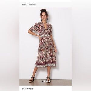 BA&SH Zael Midi paisley print dress size Med